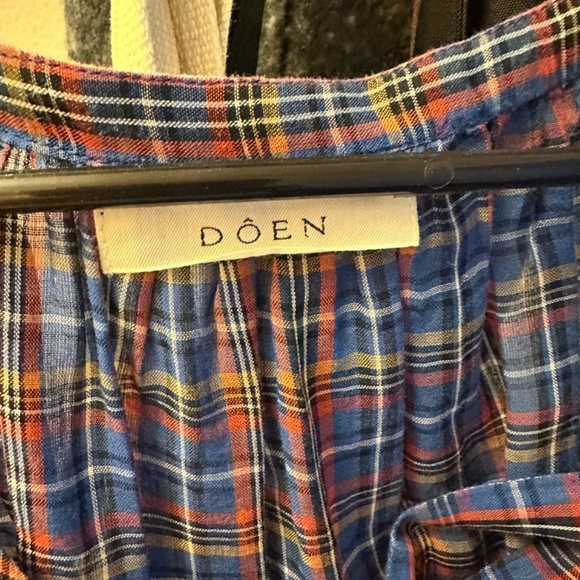 Doen Roselle Plaid Top XS - Picture 4 of 6